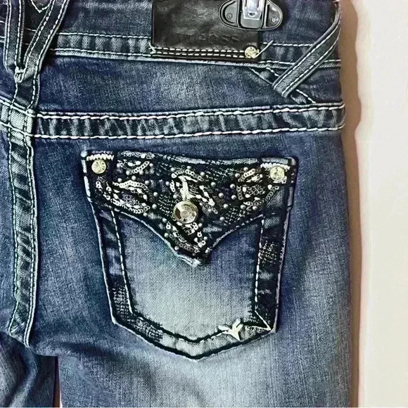 Vigoss The Dallas Slim Boot Denim Jeans Women 5/6 Medium Wash Low Rise 5 Pocket - Picture 3 of 6